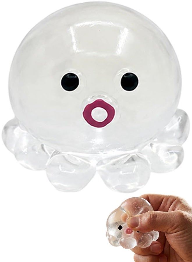 Clear Octopus Sensory Squishy Ball Fidget Toy for Stress Relief - Image 1