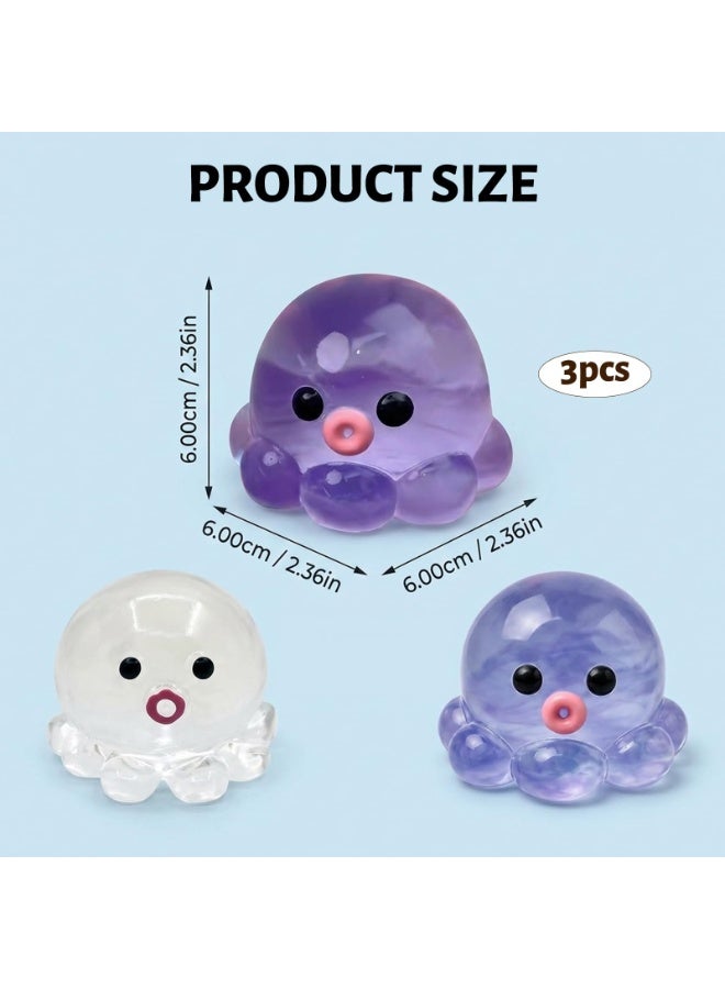 Clear Octopus Sensory Squishy Ball Fidget Toy for Stress Relief - Image 2