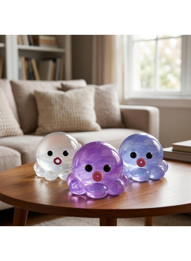 Clear Octopus Sensory Squishy Ball Fidget Toy for Stress Relief - Image 3