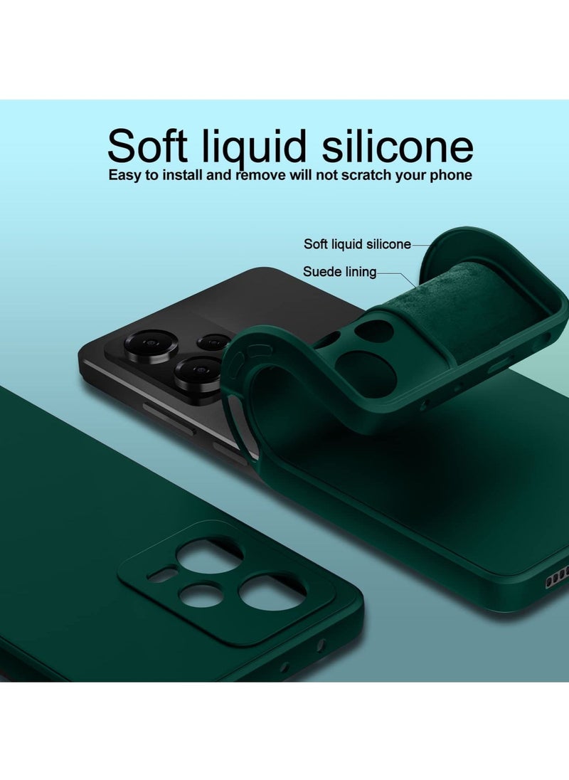 Wtech - Liquid Silicone Ultra Thin TPU Phone Case Cover For Xiaomi Redmi Note 12 Pro 5G 2022 Dark Green - Image 1