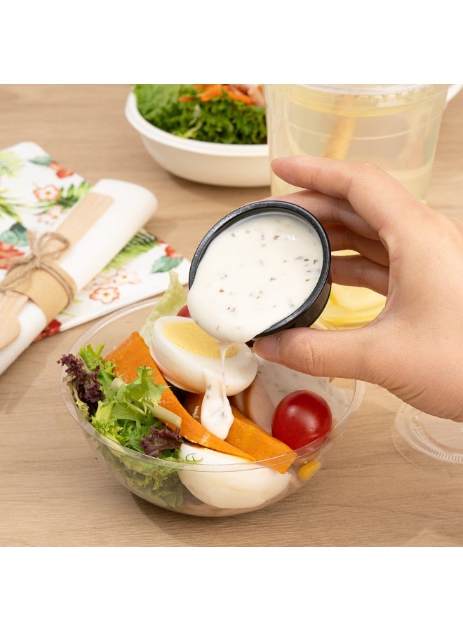 Restaurantware RW Base 1.5 Ounce Sauce Cups, 2000 Microwave-Safe Condiment Cups - Crack-Resistant, Disposable, Black Plastic Portion Cups, For Samples, Sauces, Or Toppings, Lids Sold Separately - Image 5