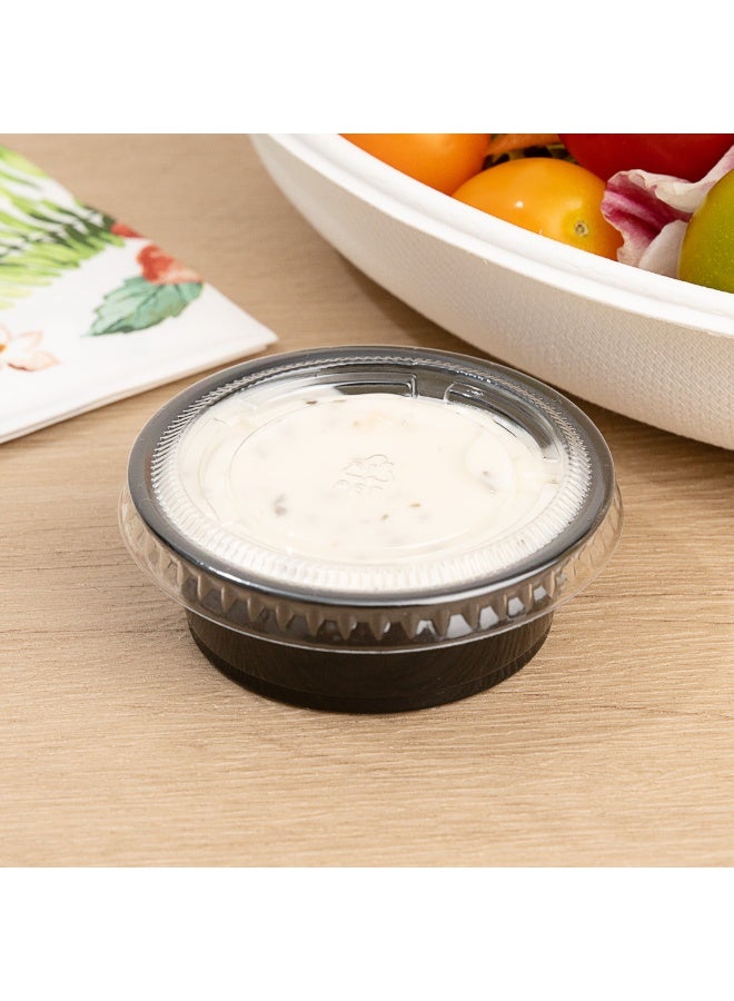 Restaurantware RW Base 1.5 Ounce Sauce Cups, 2000 Microwave-Safe Condiment Cups - Crack-Resistant, Disposable, Black Plastic Portion Cups, For Samples, Sauces, Or Toppings, Lids Sold Separately - Image 4