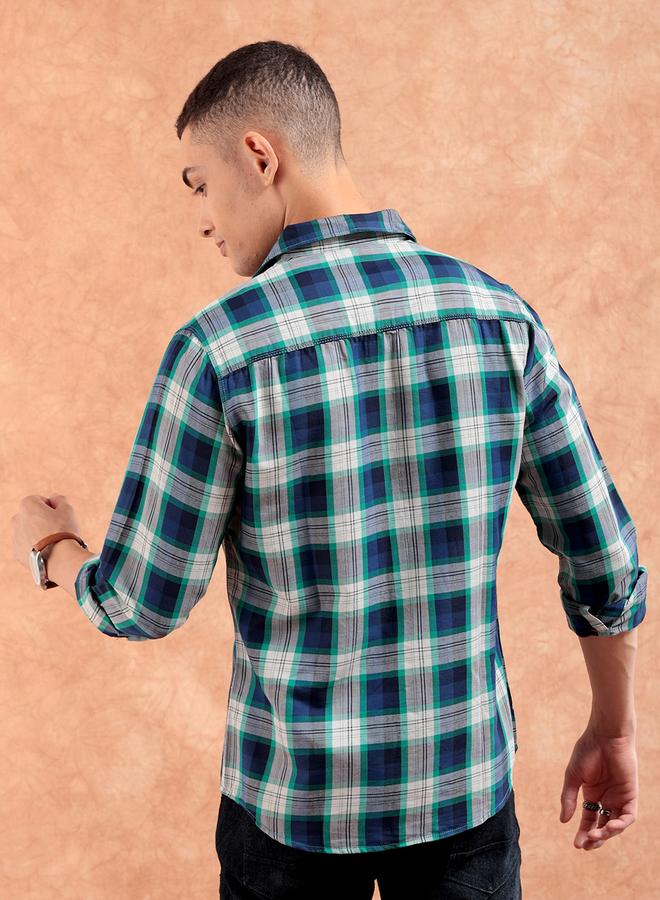 The Indian Garage Co Men Green Checkered Casual Shirt - Image 3