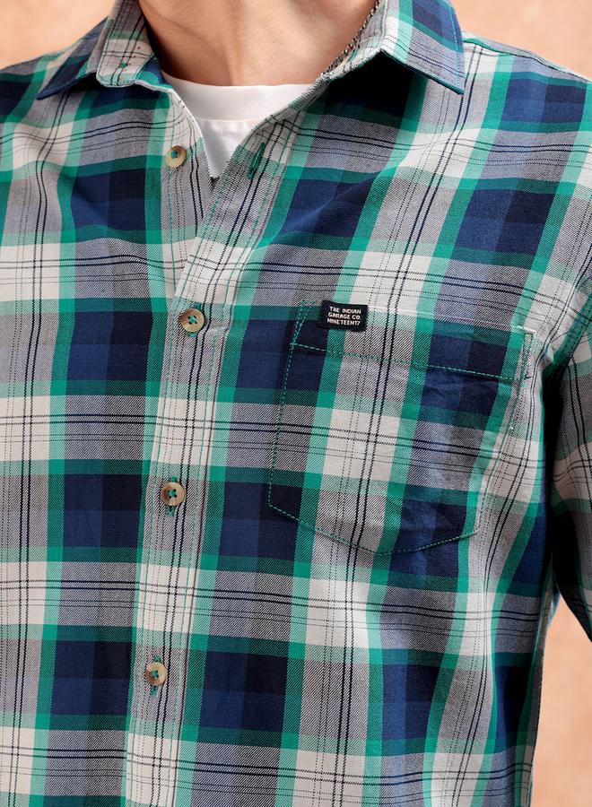 The Indian Garage Co Men Green Checkered Casual Shirt - Image 5