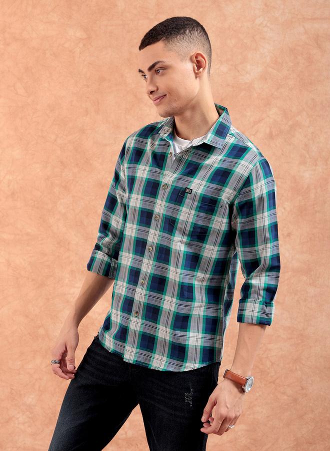 The Indian Garage Co Men Green Checkered Casual Shirt - Image 4