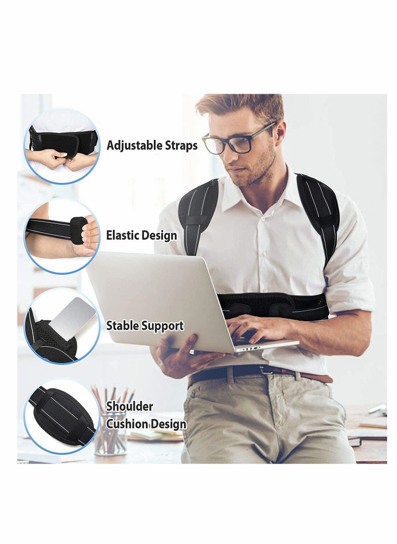 KASTWAVE - Posture Corrector for Men Women, Back Brace with Replaceable Support Plate, Breathable and Adjustable Back Support Providing Pain Relief from Back, Neck & Shoulder - Image 1