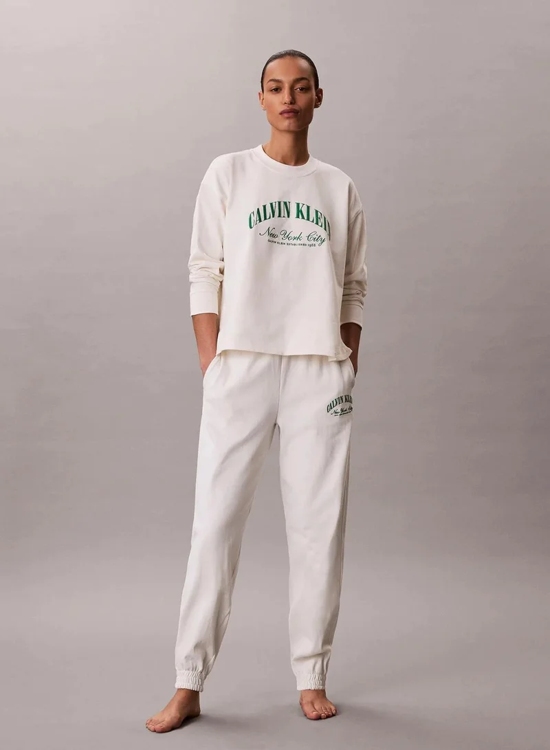 Calvin Klein Tofu Cotton Heritage Logo Pyjama Top for Women | Best Price UAE