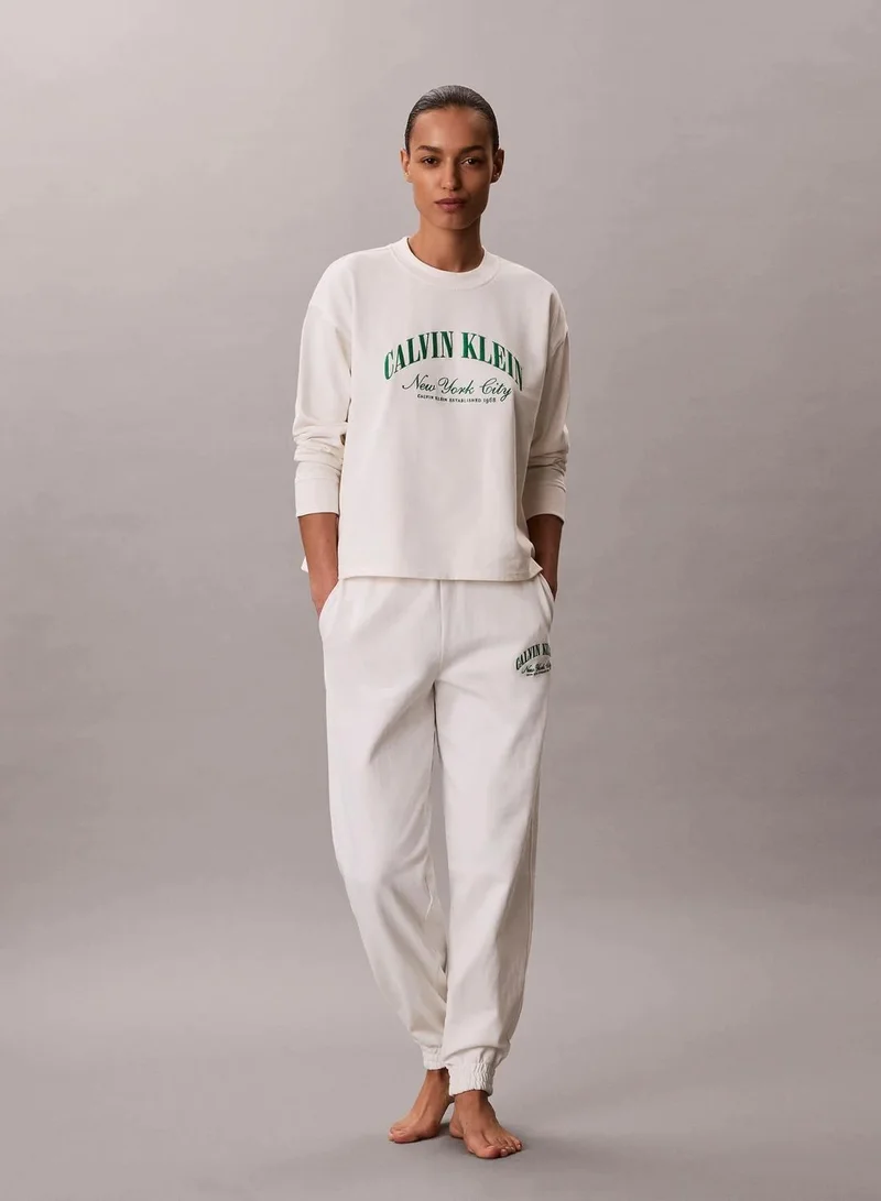 Calvin Klein Tofu Cotton Heritage Logo Pyjama Top for Women | Best Price UAE