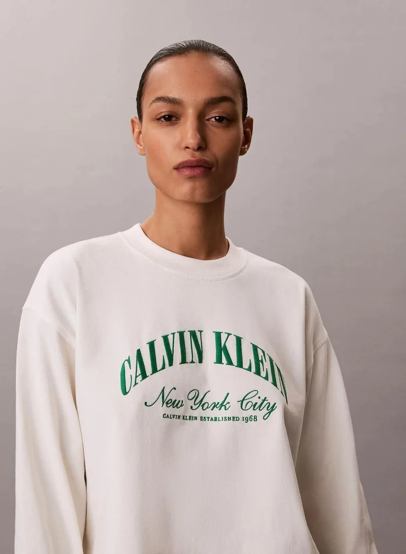 Calvin Klein Tofu Cotton Heritage Logo Pyjama Top for Women | Best Price UAE
