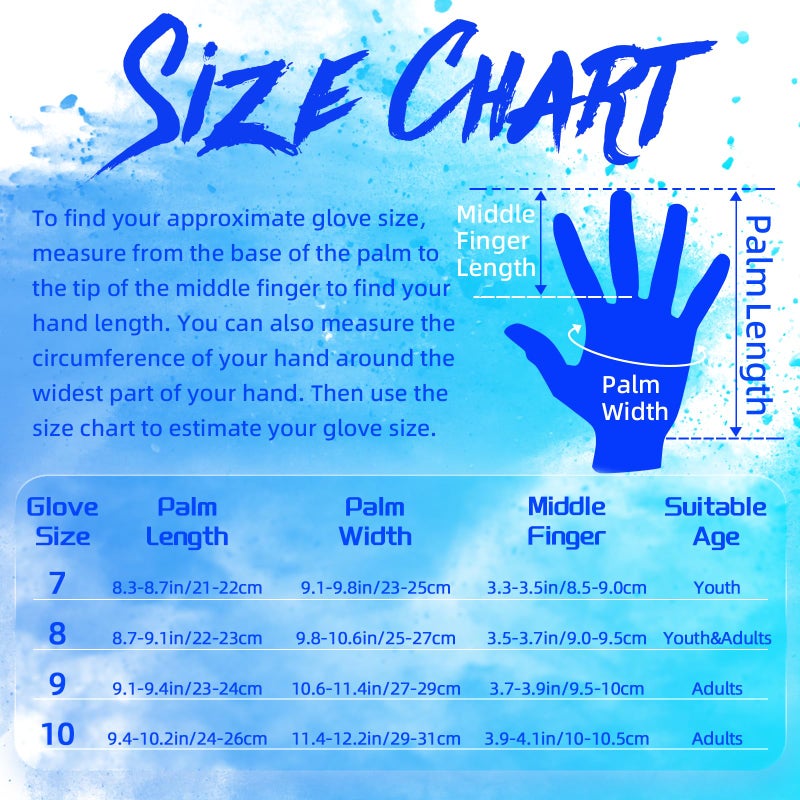 WVVOU Soccer Goalie Goalkeeper Gloves for Youth & Adult, Enhanced Latex Palm Grip, Breathable Knitted Fabric, Suitable for Game & Training, Blue, Size 7 - Image 5