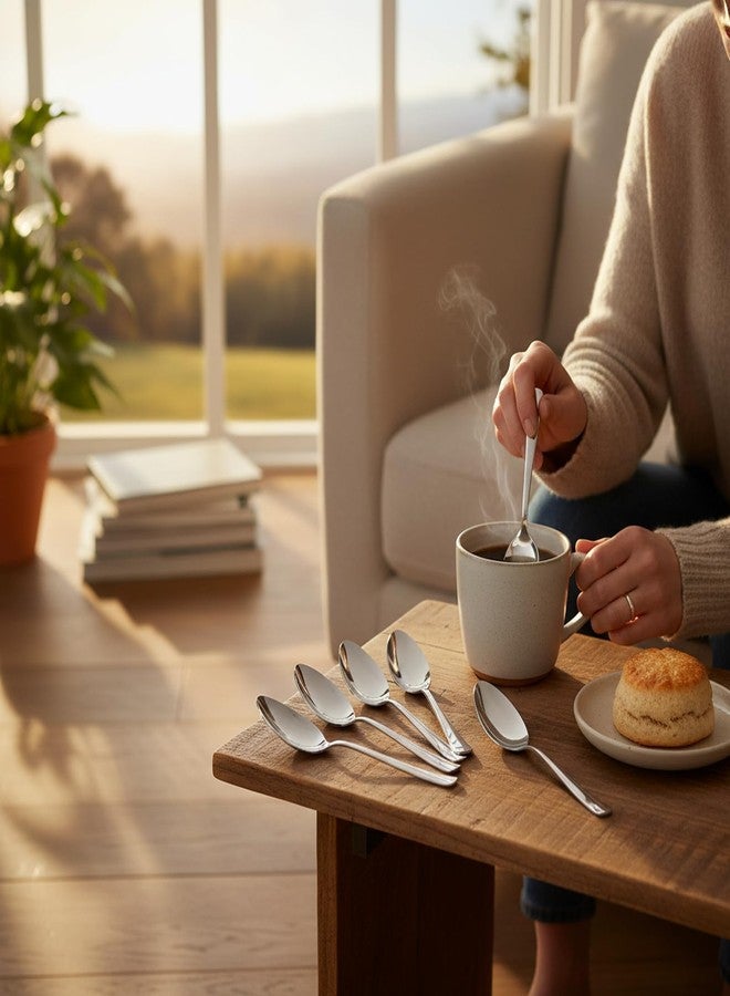 Anjali WENS'DE Elegant Stainless Steel Tea Spoon Set – 6 Pieces, Premium Finish, Smooth Edges, Durable & Rust-Resistant Cutlery, Ideal for Tea, Coffee & Everyday Use - Image 3