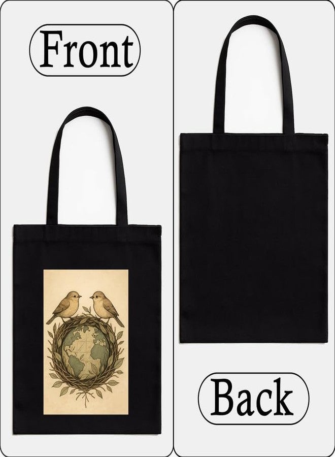 Megrok Indian Wildlife Tote Bag for Women | Front A4 Size Printed Pocket | 16x14 Inch Endangered Species Cotton Bag | Animal Lover's Must-Have - Image 5