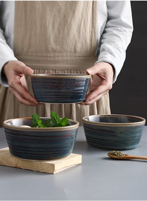 3-Piece Porcelain Round Bowls Set 5.5 Inch