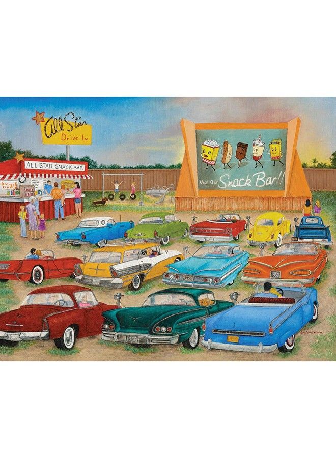 Bits and Pieces 300 Piece Jigsaw Puzzle For Adults 18" X 24" Drive Inn 300 Pc Classic Americana Jigsaw By Artist Kay Lamb Shannon - Image 1