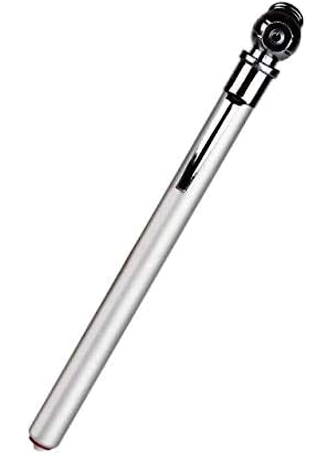 erorex Tire Tire Air Pressure Test Meter Gauge Pen Silvery - Image 1