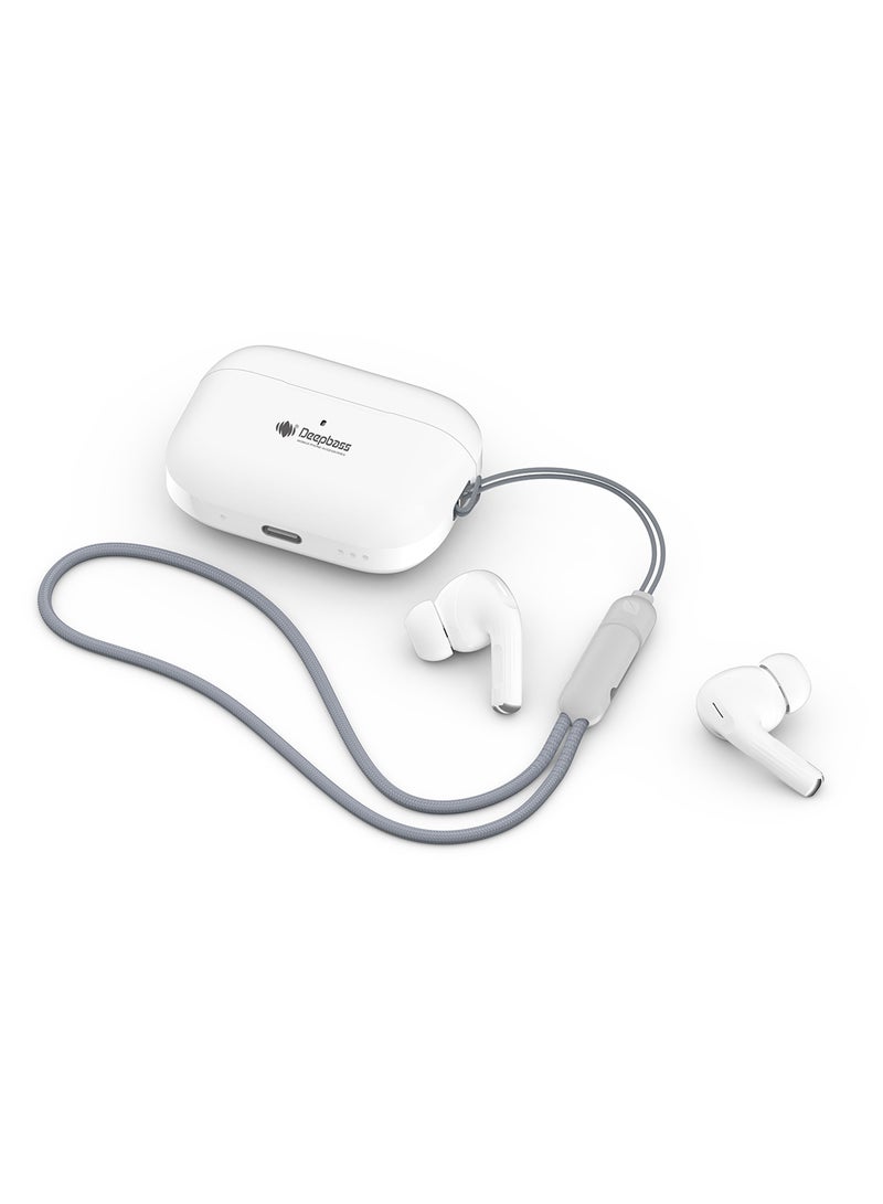 Deepbass TWS-X3 ANC: Hi-Res Audio Wireless Earbuds | Dual 9mm Drivers | 30H Playtime | Active Noise Cancelling - White - Image 5