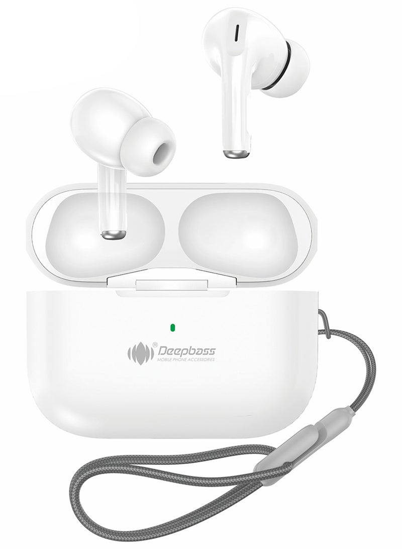 Deepbass TWS-X3 ANC: Hi-Res Audio Wireless Earbuds | Dual 9mm Drivers | 30H Playtime | Active Noise Cancelling - White - Image 1