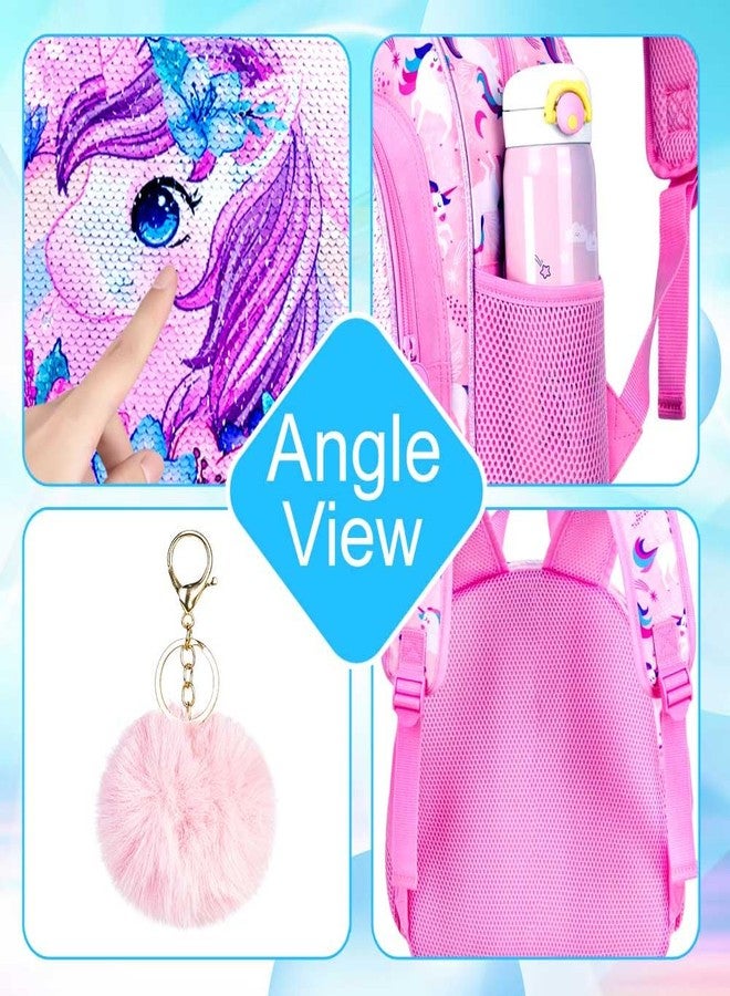 KLFVB Toddler Backpack for Girls,Cute Unicorn Bookbag for Little Kids,12” Sequin Kindergarten Preschool Schoolbag - Image 5