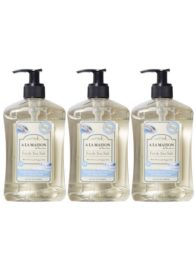 A La Maison Soap French Liquid Hand Soap Fresh Sea Salt 16.9 Fl Oz (Pack Of 3) - Image 1