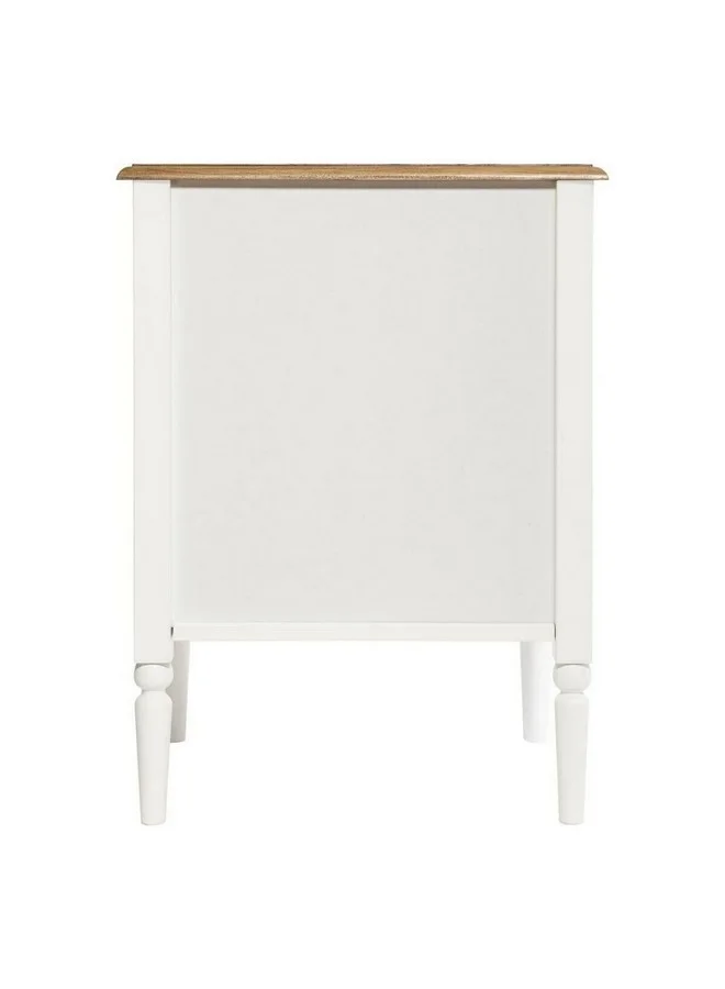atmosphera Solen 1-Drawer Durable Bedside Table White and Brown 61 x 40 x 40 cm 166601