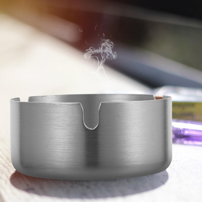 Heavy Duty Windproof Stainless Steel Ashtray 8cm Thickened For Indoor Outdoor Use - Image 5