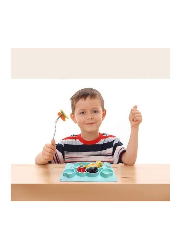 Generic Premium Silicone Divided Toddler Plate - Plate Silicone Non Slip 100% BPA FDA Approved Self Adhesive Base Dishwasher and Microwave Safe Non-Toxic, 200 Dgress Heat (Mint Green, Crab Shape)  - Image 5