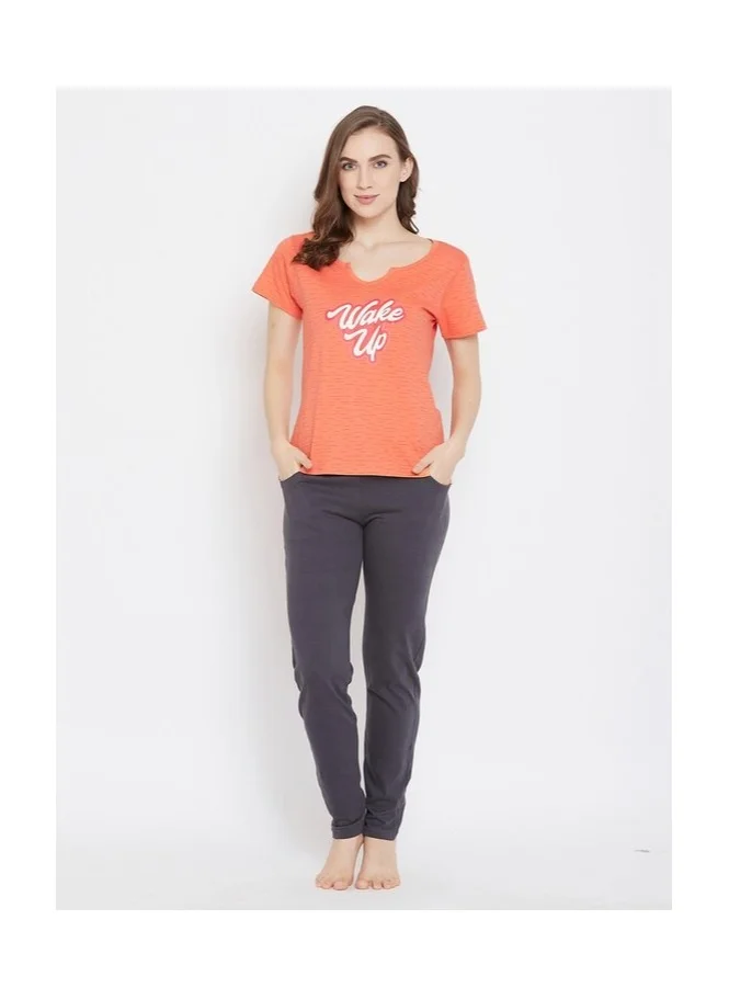 Clovia Lazy Lounge Top & Pyjama   - 100% Cotton