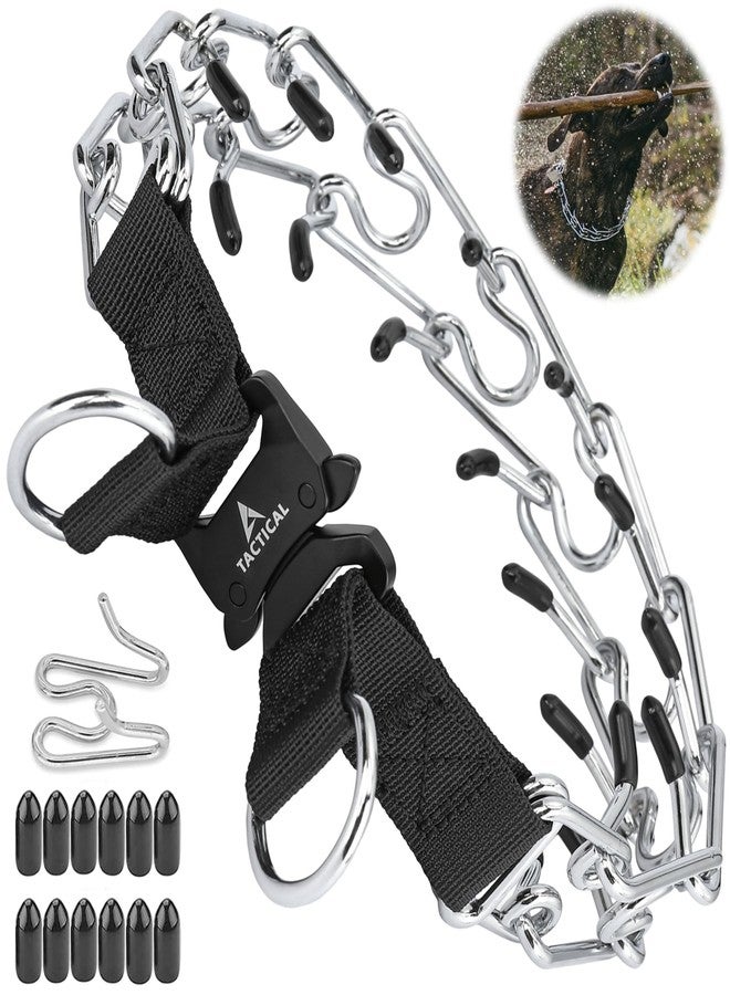 DEYACE Quick Release Dog Training Collar Adjustable Stainless Steel Collar for Small Medium Large Dog (Black, S Neck Girth 11.2"-14.5") - Image 1