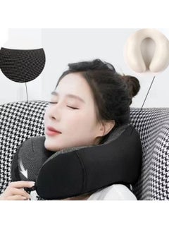 HomarKet Travel Pillow Kit Comfortable & Breathable Memory Foam Neck Pillow with 3D Sleep Mask, Earplugs and Luxury Bag  - Image 2