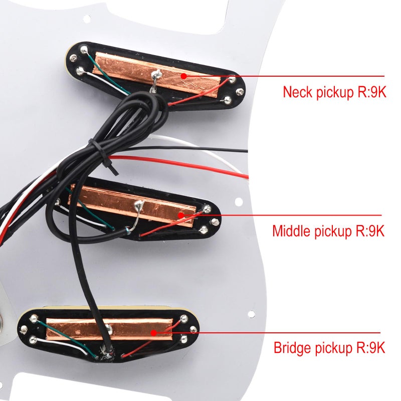 SAPHUE SSS 3x Mini Humbucker Electric Guitar Pickguard 9K/9K/9K Loaded Prewired Scratchplate for ST Style Guitar Multi Colour Available (Tortoise Shell) - Image 4