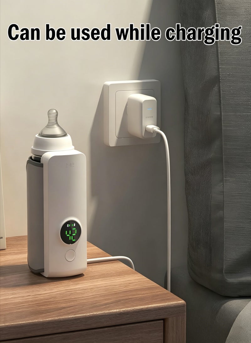 AETHER Portable Baby Bottle Warmer, 6-Level Precise Temperature Control with 20-Min Fast Heating, 2000mAh Battery Lasts Up to 4 Hours, Waterless Leak-Proof Design for Travel, Outdoor and Home Baby Feeding - Image 5