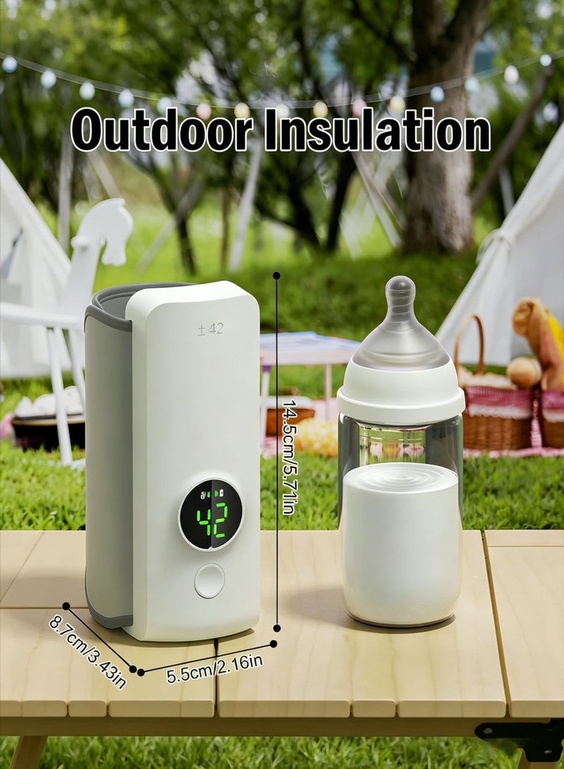AETHER Portable Baby Bottle Warmer, 6-Level Precise Temperature Control with 20-Min Fast Heating, 2000mAh Battery Lasts Up to 4 Hours, Waterless Leak-Proof Design for Travel, Outdoor and Home Baby Feeding - Image 3