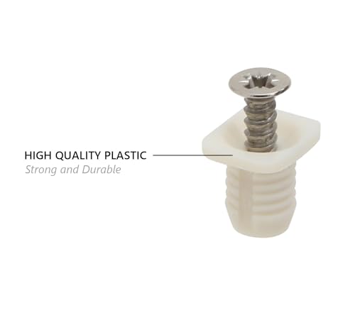 Silverline 8mm Plastic Hinge Dowel Inserts with Screws 100 Pcs 100 - Image 3
