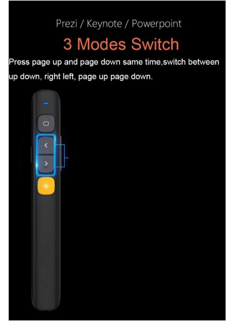 AROAQ - Wireless Powerpoint Page Turning Pen PPT Controller Prensenter Teaching Presentation Pointer with 2 Receivers - Image 1