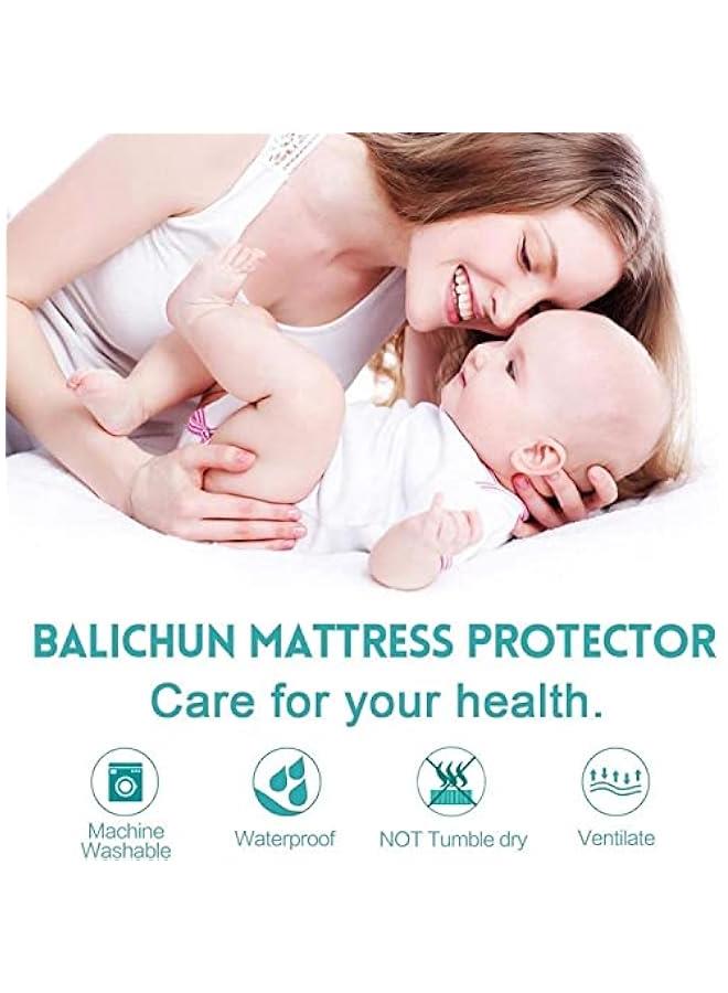 MOXO Premium  Waterproof Mattress Protector Mattress Cover Breathable Fabric Cooling Mattress Pad Cover Smooth Soft Noiseless Washable Fitted 30CM Deep Pocket Queen Plus Size 180x20030CM) - Image 4