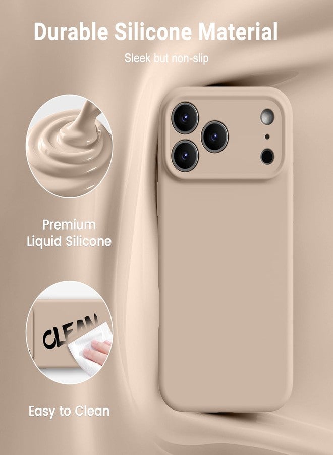 OTOFLY Magnetic for iPhone 17 Pro Max Case,Compatible with Magsafe,Classic Liquid Silicone Mobile Phone Case,Integrated Camera Control Button,Anti-Scratch Microfiber Lining,Light Coffee Brown - Image 3