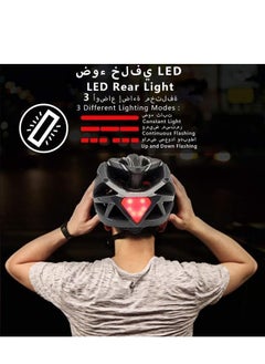 TRASSLE Bike Helmet,Adult Cycling Helmet, Mountain Road Bike Helmet with Battery LED Rear Light Washable Lining, Breathable Bike Trail Helmet for Travel Urban Commuter  - Image 5