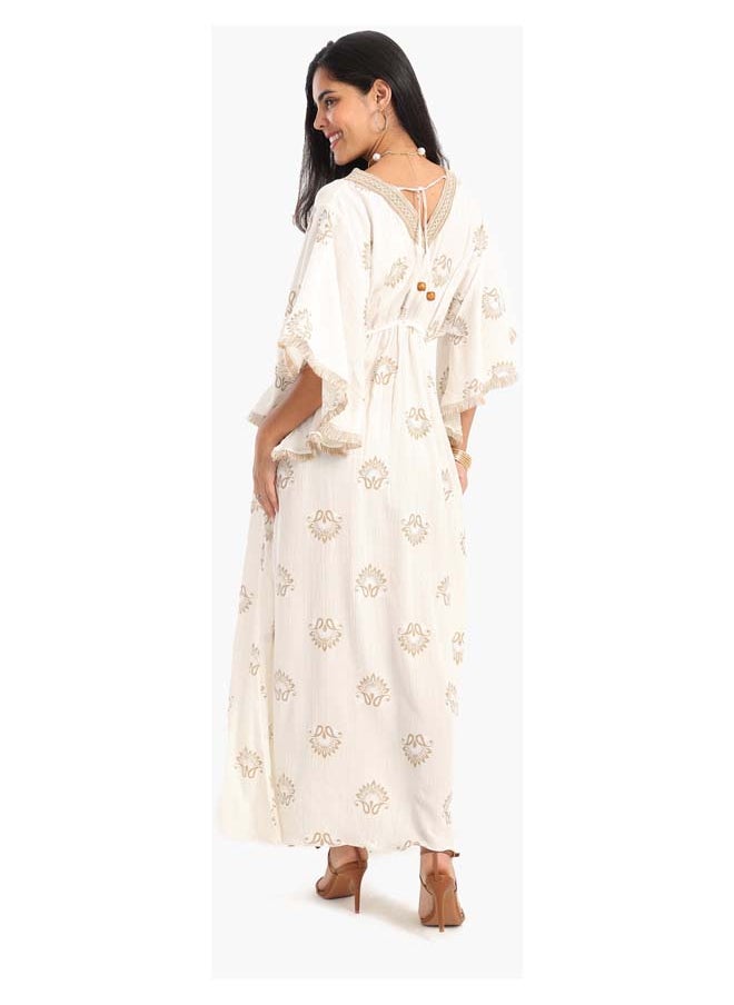 Clue Chic Printed V-Neck Dress  - Image 2