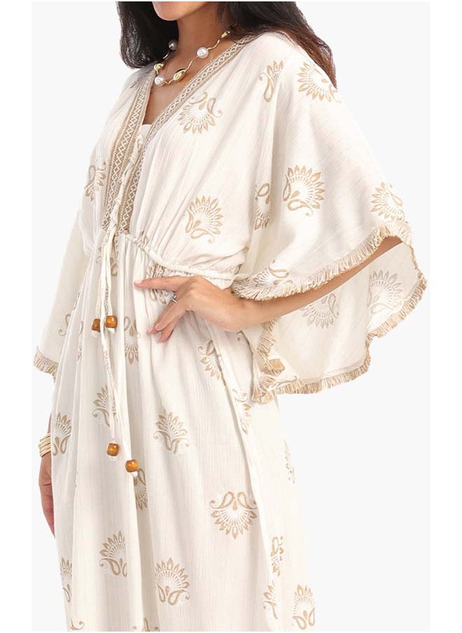 Clue Chic Printed V-Neck Dress  - Image 4