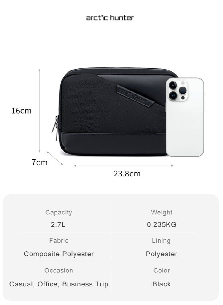 ARCTIC HUNTER Casual Travel Clutch Bag, Durable Phone Wallet  Handbag for Men, Black  - Image 3