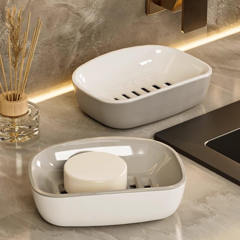 Modern Multifunctional Soap Tray With Drainage Portable Bathroom Holder Container Color A - Image 3