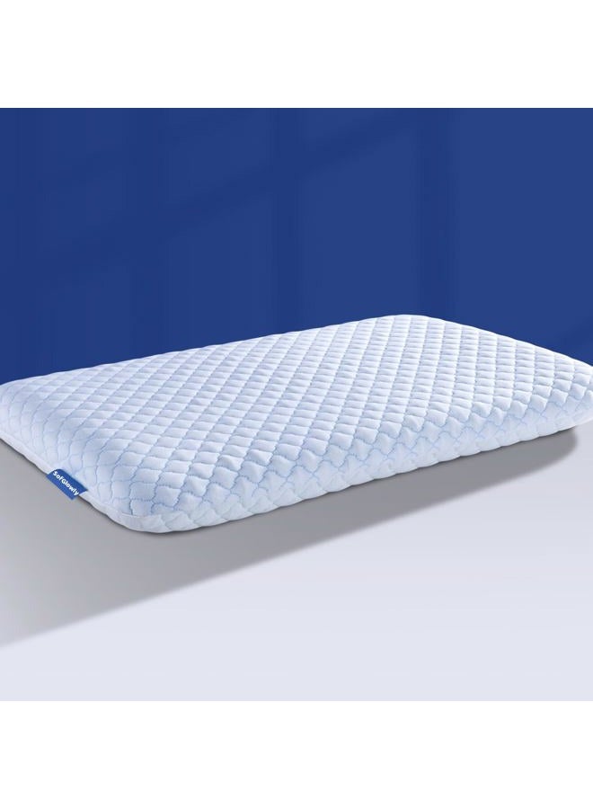 SofGlowly Thin Pillow 2.75'' H Gel Memory Foam Flat Pillow for Stomach and Back Sleepers - Image 1