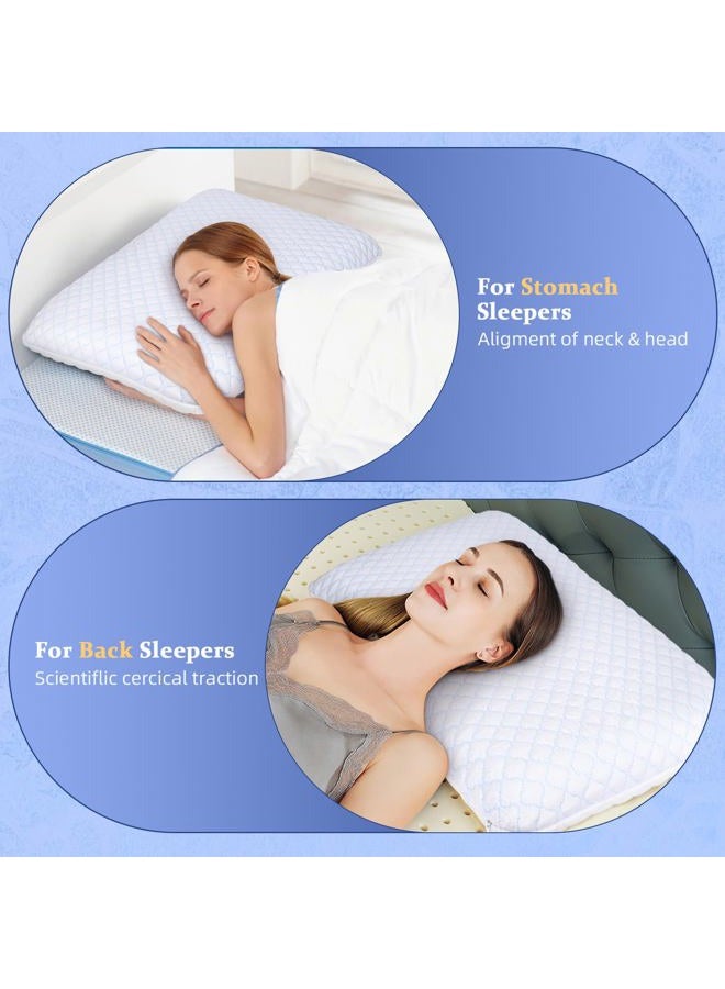 SofGlowly Thin Pillow 2.75'' H Gel Memory Foam Flat Pillow for Stomach and Back Sleepers - Image 5