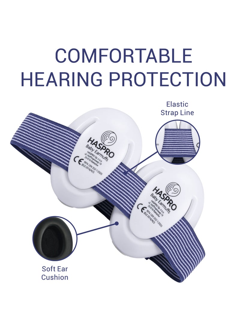 HASPRO HASPRO Baby Earmuffs - Noise-Cancelling Earmuffs for Infants and Young Children - Elastic Headband - Soft Foam Earmuffs to Improve Sleep and Prevent Hearing Damage  - Image 5