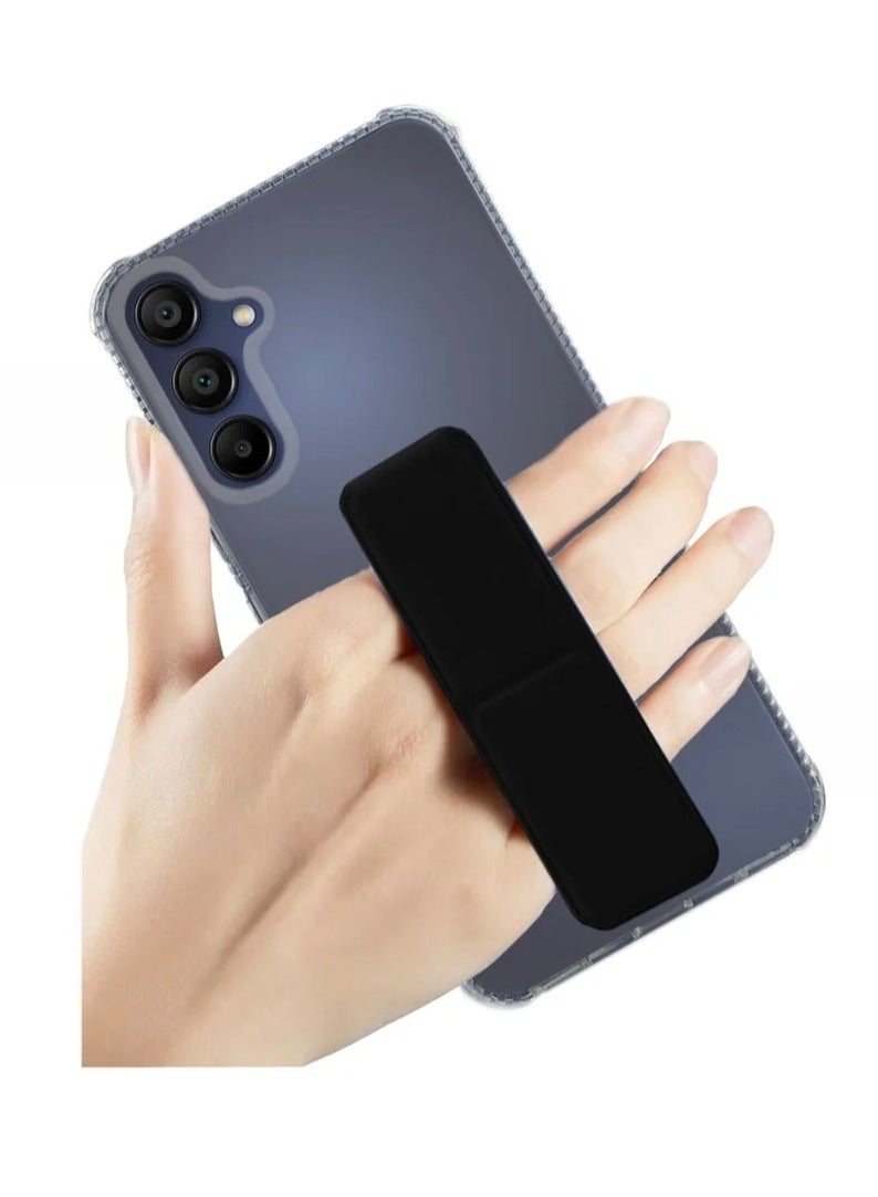 ARMOR Case Cover For Samsung Galaxy A15 With Magnetic Hand Grip 3 in 1 Clear / Black  - Image 4