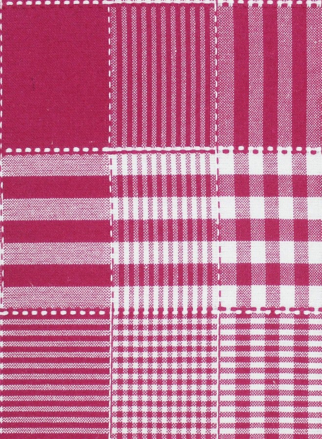 Airwill 100% Cotton Checkered Pattern 8 Seater Rectangle Table Cover Sized, 56x95 inches (Pink,White, Pack of 1) - Image 2