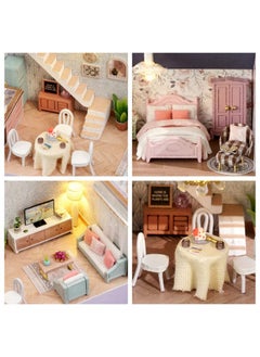 Flever Flever Dollhouse Miniature DIY House Kit Creative Room with Furniture for Romantic Valentine's Gift (Happy House)  - Image 3