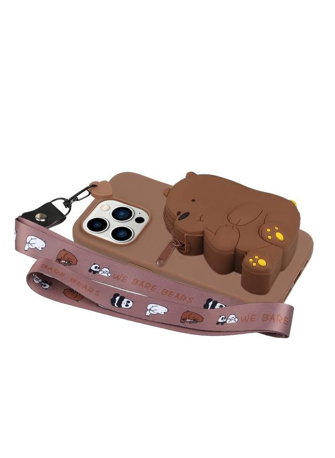 S-TOP Case For iPhone 14 Pro Silicone Wallet Phone Case with Lanyard - Image 2