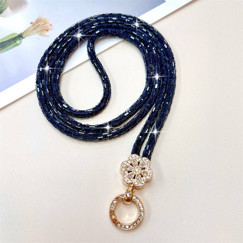 Luxury Crystal Diamond Flower Crossbody Strap with Round Buckle - Anti-Lost Camera Chain - Image 4