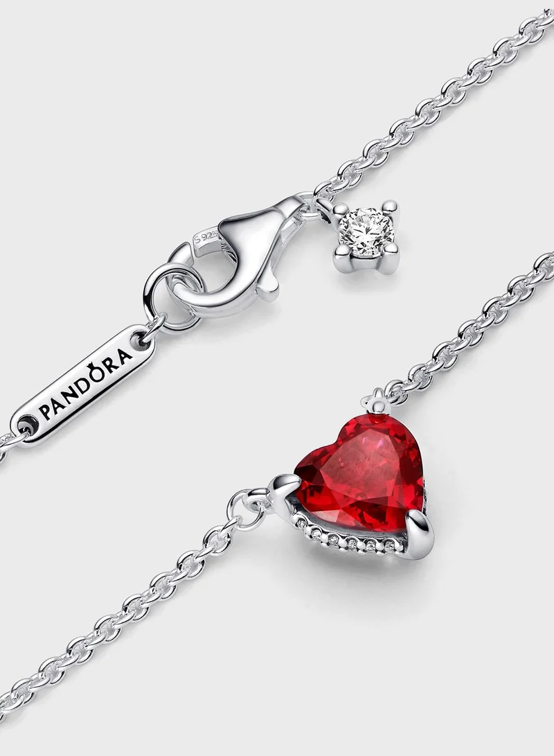PANDORA Sparkling Heart Halo Pendant Collier Necklace